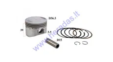 Piston, ring set for motorcycle 150cc Lifan engine  LF150 D56.5 PIN15