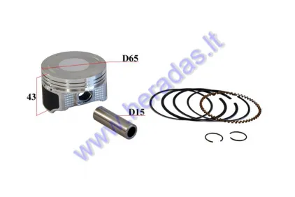 Stūmoklis žiedai motociklo D65  oras 230- 250cc CBF35 , MTL250. MOTOLAND ,YINXIANG SHINERAY variklio tipas 165FMM   CBF35040 pilnas komp