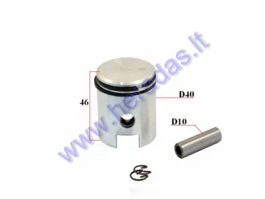 Piston, ring set for motorized bicycle 50CC D40 2-stroke