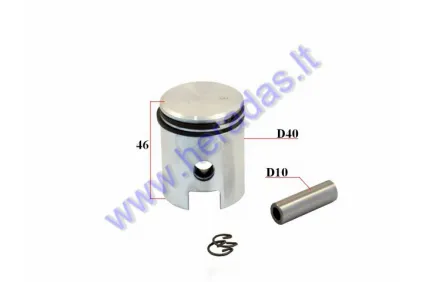 Piston, ring set for motorized bicycle 50CC D40 2-stroke