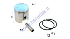 PISTON, RING SET FOR MOTORIZED BICYCLE 80cc D47 2-STROKE H25 PIN10