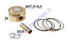 PISTON, RING SET FOR SCOOTER 150cc D57,5+0,5mm REPAIR-REPLACEMENT 4 STROKE ENGINE GY6