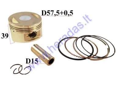 PISTON, RING SET FOR SCOOTER 150cc D57,5+0,5mm REPAIR-REPLACEMENT 4 STROKE ENGINE GY6