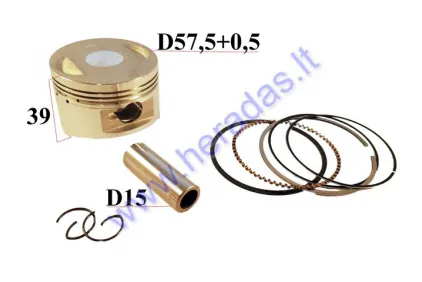 PISTON, RING SET FOR SCOOTER 150cc D57,5+0,5mm REPAIR-REPLACEMENT 4 STROKE ENGINE GY6