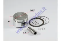 Stūmoklis žiedai motorolerio 150cc D57,5 keturtakčio GY6