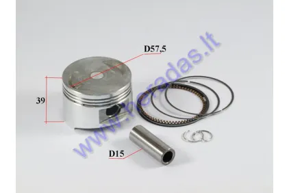 Stūmoklis žiedai motorolerio 150cc D57,5 keturtakčio GY6