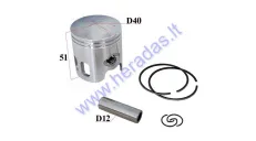 Piston, ring set for scooter  50cc  2T D40 Benzer, GB Motors, Keeway, Kingway, Longjia,  RMMotor, Romet, Yuki Moto