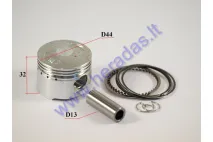 Piston, ring set for scooter 50cc D44 4-stroke GY6