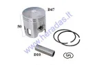 Piston, ring set for scooter 70cc D47 PIN10 Aprilia SR, Benelli, Beta, Cpi, Junak, KTM  Longjia, Malaguti, MBK, PGO, Romet, Yamaha, Zipp