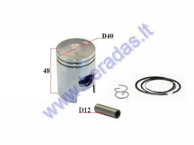 Piston, ring set for scooter Honda Dio ZX AF34/35 AC 50cc 2T D40 Repair-replacement +0,50MM