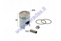 Piston, ring set for scooter Honda Dio ZX AF34/35 AC 50cc 2T D40 Repair-replacement +0,75MM