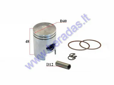 Piston, ring set for scooter Honda Dio ZX AF34/35 AC 50cc 2T D40 Repair-replacement +0,75MM