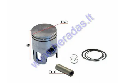 Piston, ring set for scooter MBK Booster 50cc D40