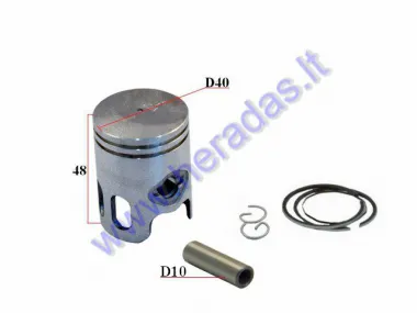 Piston, ring set for scooter MBK Booster 50cc D40 Repair-replacement +0,25mm
