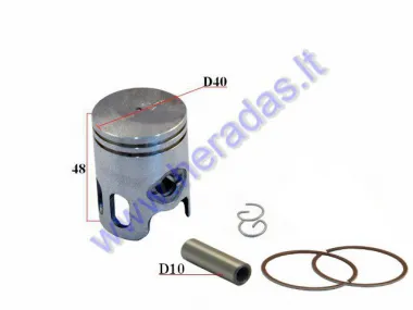 Piston, ring set for scooter MBK Booster 50cc D40 Repair-replacement +1,00mm