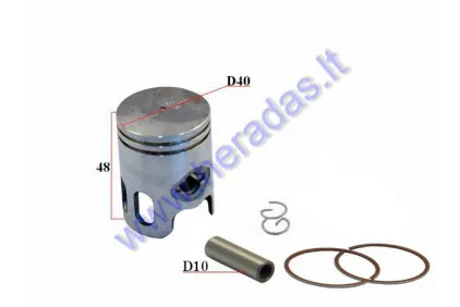 Piston, ring set for scooter MBK Booster 50cc D40 Repair-replacement +1,00mm