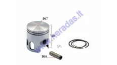 Piston, ring set for scooter MBK Booster 70cc D47 Repair +0,25MM