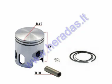 Piston, ring set for scooter MBK Booster 70cc D47 Repair +0,25MM