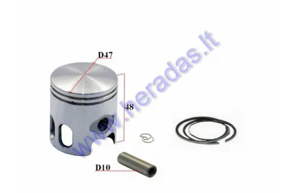 Piston, ring set for scooter MBK Booster 70cc D47 Repair +0,25MM