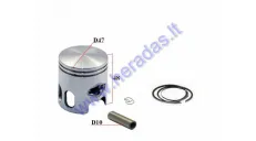 Piston, ring set for scooter MBK Booster 70cc D47 Repair +0,75MM
