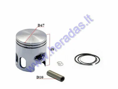 Piston, ring set for scooter MBK Booster 70cc D47 Repair +0,75MM