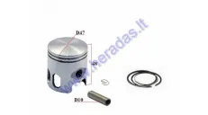 Piston, ring set for scooter MBK Booster 70cc D47 Repair +1,00MM