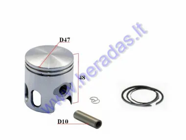Piston, ring set for scooter MBK Booster 70cc D47 Repair +1,00MM