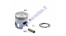 Piston, ring set for scooter MBK Booster 70cc D47 STD