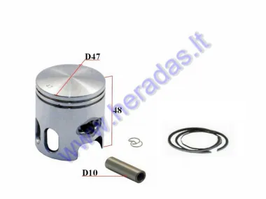 Piston, ring set for scooter MBK Booster 70cc D47 STD