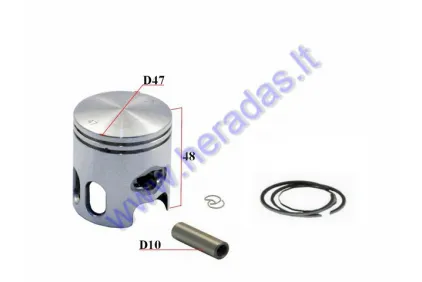 Piston, ring set for scooter MBK Booster 70cc D47 STD