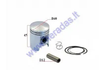 Piston, ring set for scooter Peugeot Buxy 50cc AC 2T D40 Repair-replacement +0,25MM