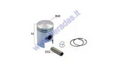 Piston, ring set for scooter Piaggio Typhoon 50cc  2T D40