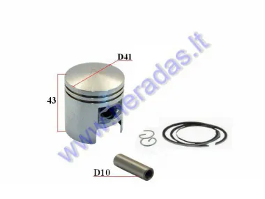 Piston, ring set for scooter Suzuki AD 50cc AC 2T D41 Repair+0,75MM