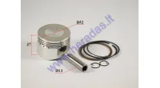 Piston, ring set for ATV quad bike 110cc Repair-replacement  +0,25mm