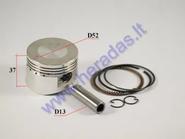 Piston, ring set for ATV quad bike 110cc Repair-replacement  +0,25mm