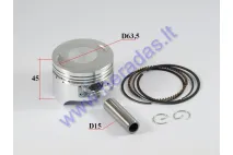 Piston, ring set for ATV quad bike 200cc