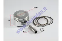 Piston, ring set for ATV quad bike 200cc water-cooled Repair-replacement +0,5mm