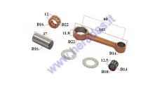 Crankshaft connecting rod for scooter MBK BOOSTER 50Pin D16 L37 Bearings 16x22x12 10X14X12.5