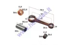 Crankshaft connecting rod for scooter Suzuki AD50Pin D16 L33.8