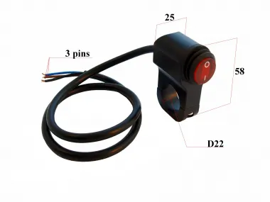 Universal light switch for motorcycle with holder on the handlebar