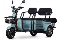 Triratis DVIVIETIS elektrinis motoroleris, vežimėlis, skuteris PRAKTIK2 1000W 72V 32AH