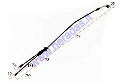 Trosas akseleratoriaus motorolerio Aprilia RS 50 komplektas