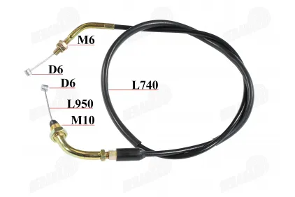 Accelerator cable for motorcycle, moped 50cc 4T fits CHAMP DELTA, CHAMP MONTANA