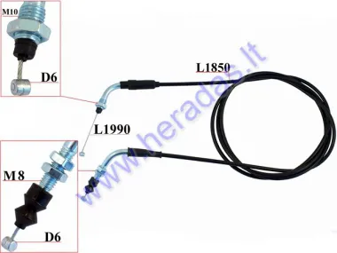 THROTTLE CABLE FOR QUAD BIKE, SCOOTER 125cc D6 4T, L212 GY6