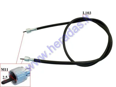 Speedometer cable L103cm square/screw connector
