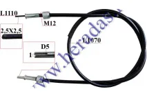 Speedometer cable L107cm square/round connector