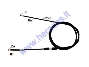 Rear brake cable D6 L197 Bashan,Loncin,Shineray