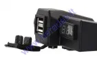 USB charger, battery charging indicator with 2USB connection for motorcycle, quad bike, 12/24V DC 5V/3.1A , voltmeter