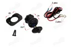 USB įkroviklis greito krovimo 2 lizdų 12V 36W DC 3.0 universalus tinka DC 12V-24V mėlyna spalva, voltmetras