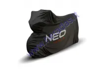 Uždangalas motociklo, skuterio juodas NEO TOOLS 220x105x130cm apsauginis uždangalas, atsparus vandeniui, orui laidi medžiaga